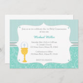 Chalice Turquoise Erste Kommune Einladung (Vorne/Hinten)