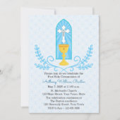 Chalice und Cross Blue Erste Kommune Einladung (Vorderseite)