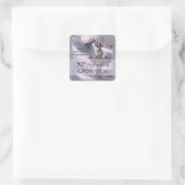 Chalice zum 50. Individuelle Name Quadratischer Aufkleber (Tasche)