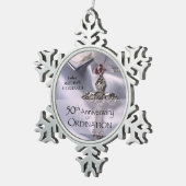 Chalice zum 50. Individuelle Name Schneeflocken Zinn-Ornament (Rechts)