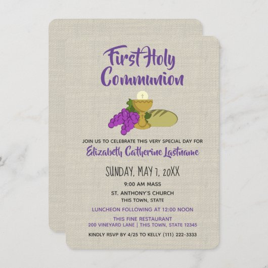 Chalis Traubenbrot Einladung (Vorne/Hinten)