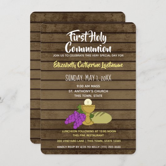 Chalis Traubenbrot Einladung (Vorne/Hinten)