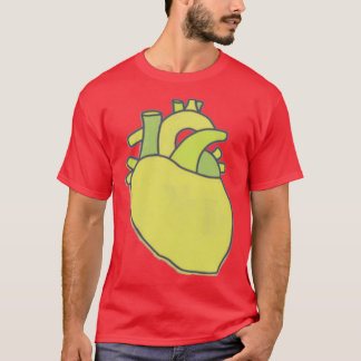 Chalk Anatomisches Herzdesign Grüner Apfel T-Shirt