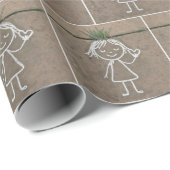 Chalk Art Girl mit Herz Geschenkpapier (Rolleneckpunkt)