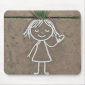 Chalk Art Girl mit Herz Mousepad (Vorne)