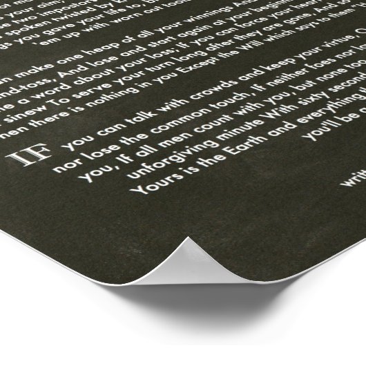 Chalk Art IF Zitat von Rudyard Kipling 1895 Poster (Ecke)