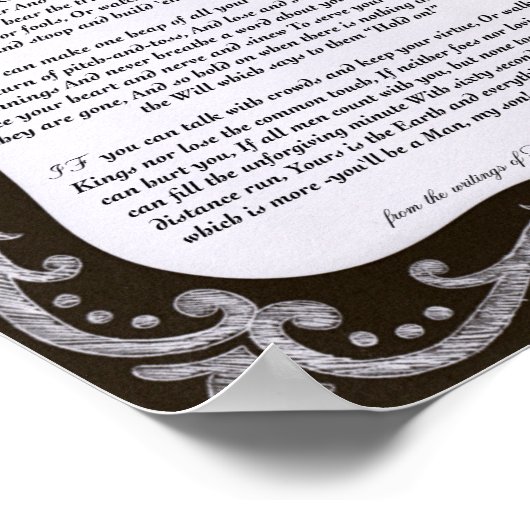 Chalk Art IF Zitat von Rudyard Kipling 1895 Poster (Ecke)