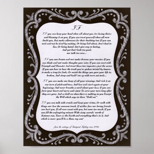 Chalk Art IF Zitat von Rudyard Kipling 1895 Poster (Vorne)