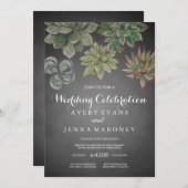 Chalk Art Sukkulente Pflanze Hochzeit Einladung (Vorne/Hinten)