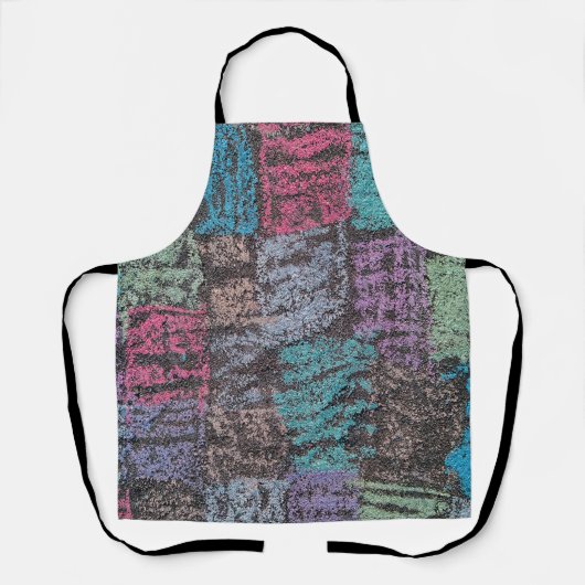 Chalk auf dem Bürgersteig Kunst in gelb-weiß lila Schürze (Vorderseite)