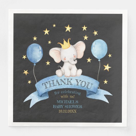 chalk baby elephant STARS BALLOONS Serviette (Vorderseite)