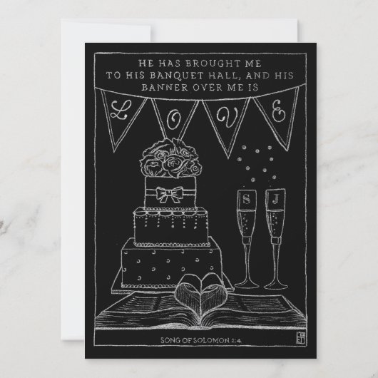 Chalk Banner Wedding Einladung (Rückseite)