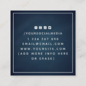 Chalk Blue Lifeguard Lebensretter Ring Modern Quadratische Visitenkarte (Rückseite)