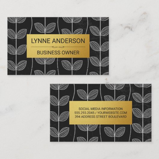 Chalk Blume Doodles Visitenkarte (Vorne/Hinten)