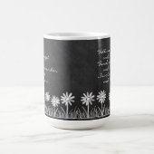 Chalk Board Daisy Doodle Cursive Typography Mug Kaffeetasse (Mittel)