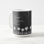 Chalk Board Daisy Doodle Cursive Typography Mug Kaffeetasse (Vorderseite Links)