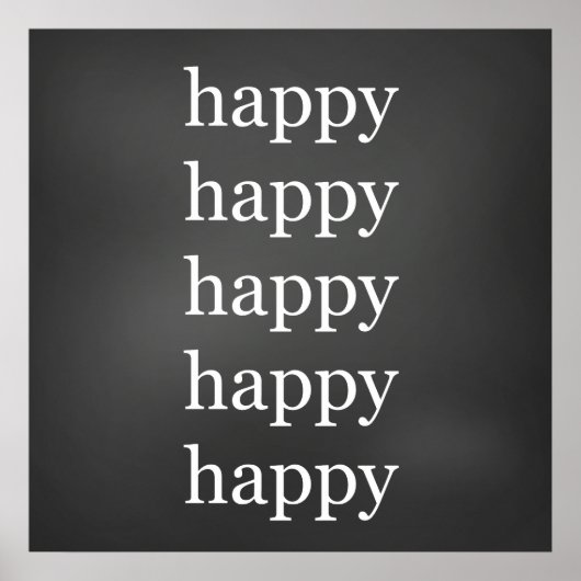 Chalk Board Happy Poster (Vorne)