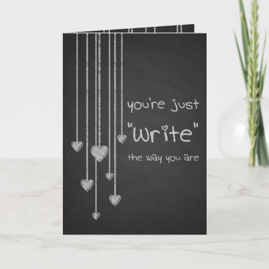 Chalk Board Heart Valentines Day Feiertagskarte (Vorderseite)