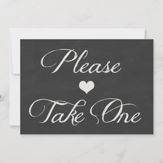 Chalk Board Hearts Wedding | Nehmen Sie eins Einladung (Vorderseite)