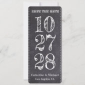 Chalk Board Modernes, trendy Drei Foto Save The Date (Vorderseite)