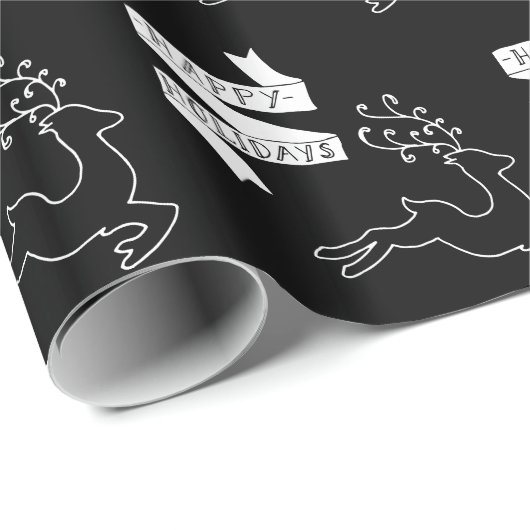 Chalk Board Reindeer Geschenkpapier (Rolleneckpunkt)