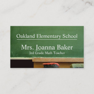 Chalk Board School Teacher Business Card Visitenkarte