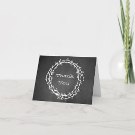 Chalk Board Wreath Wedding Vielen Dank Dankeskarte