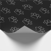 Chalk Cartoon Dog Paw Prints and Red Hearts Geschenkpapier (Ecke)