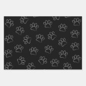 Chalk Cartoon Dog Paw Prints and Red Hearts Geschenkpapier Set (Vorderseite 3)
