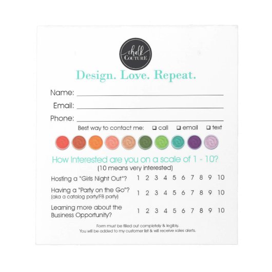 Chalk-Couture Zu Win Zeichnend Slip Notepad eingeb Notizblock (Vorderseite)