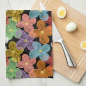 Chalk Daisies Geschirrtuch (Viertel Falte)