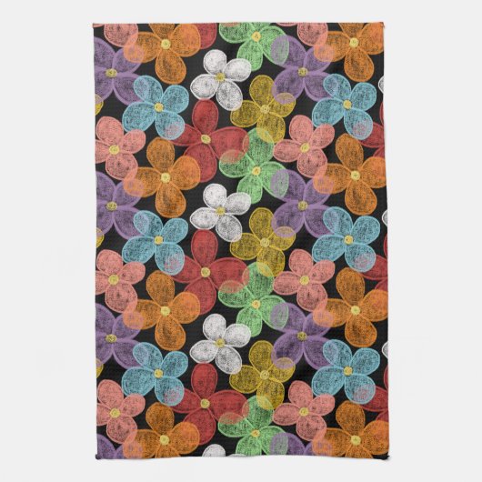 Chalk Daisies Geschirrtuch (Vertikal)