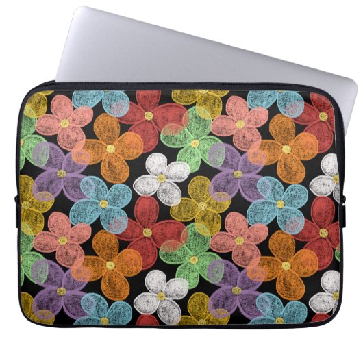 Chalk Daisies Laptopschutzhülle (Vorderseite)