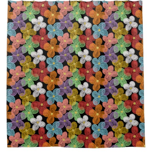Chalk Daisies Pocket Folder Duschvorhang (Vorderseite)