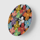 Chalk Daisies Runde Wanduhr (Winkel)