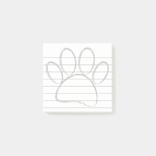 Chalk Dog Paw Tracks 3x3 geflochten Post-it Klebezettel (Vorderseite)