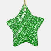 Chalk Drown Weihnachtsgrün und Weiß Keramik Ornament (Links)