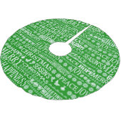 Chalk Drown Weihnachtsgrün und Weiß Polyester Weihnachtsbaumdecke (Schrägansicht)