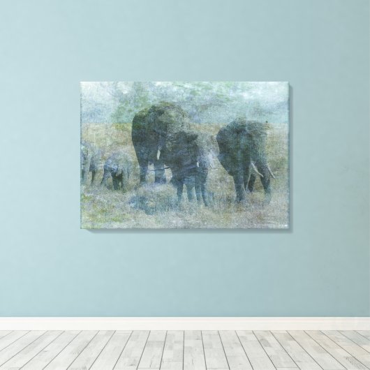 Chalk Elephants Leinwanddruck (Insitu (Holzboden))