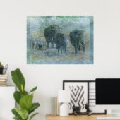 Chalk Elephants Poster (Heimbüro)