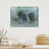 Chalk Elephants Poster (Küche)