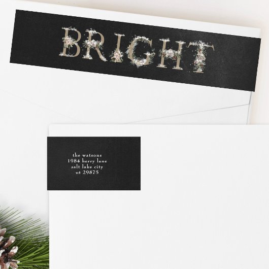 Chalk Floral Alphabet BRIGHT Rücksendeetikett