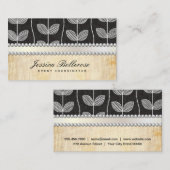 Chalk Gezeichnet Leaf | Perlen Vintager Hintergrun Visitenkarte (Vorne/Hinten)