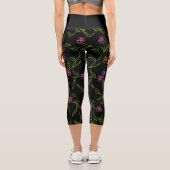 Chalk Gezeichnet Rose Hintergrund Capri Leggings (Rückseite)