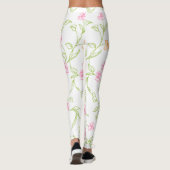 Chalk Gezeichnet Rose Hintergrund Leggings (Rückseite)