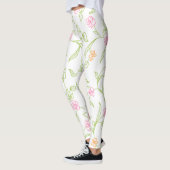 Chalk Gezeichnet Rose Hintergrund Leggings (Links)