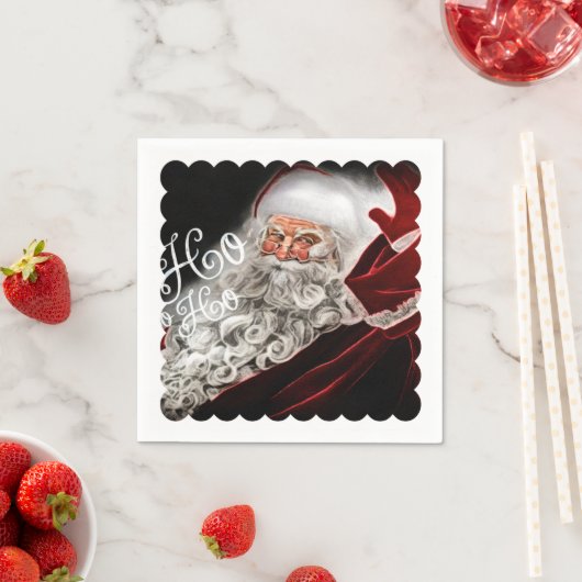 Chalk Gezeichnet Santa Ho Ho Ho Holiday Serviette (Beispiel)