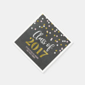 Chalk Gold Pink Confetti Class of 2017 Abschluss Serviette (Ecke)