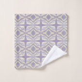 Chalk Gray Lavender Octagon Star Geometric Design Badhandtuch Set (Waschlappen)