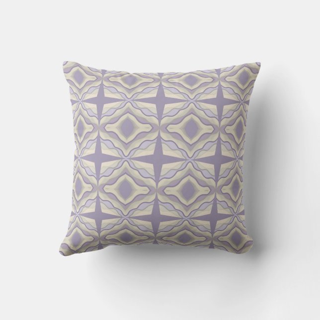 Chalk Gray Lavender Octagon Star Geometric Design Kissen (Rückseite)
